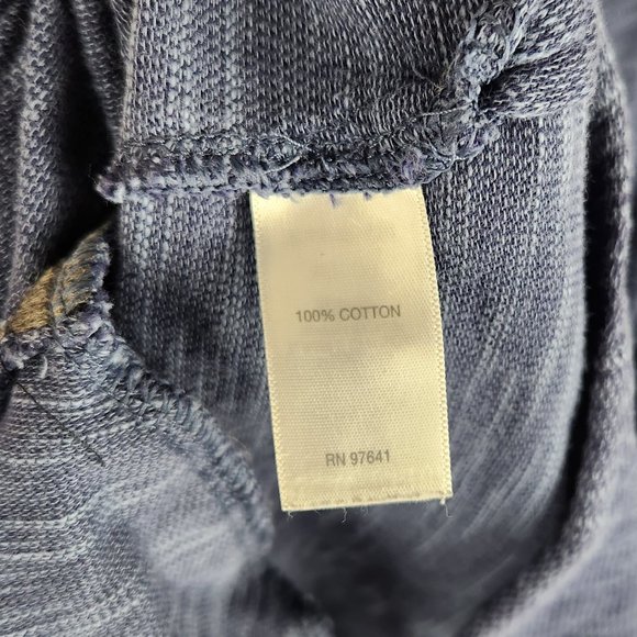 J. Jill Blue Slub Cotton V-Neck Long Sleeve Tunic Top Pockets sz L - Picture 8 of 9